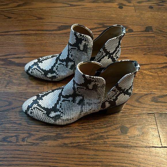 Franco Sarto Snakeskin Heeled Boots - Picture 5 of 8